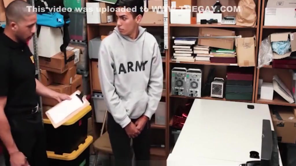 Twink Caught Flashing People In Mall Fucked By Black Gay Security Officer