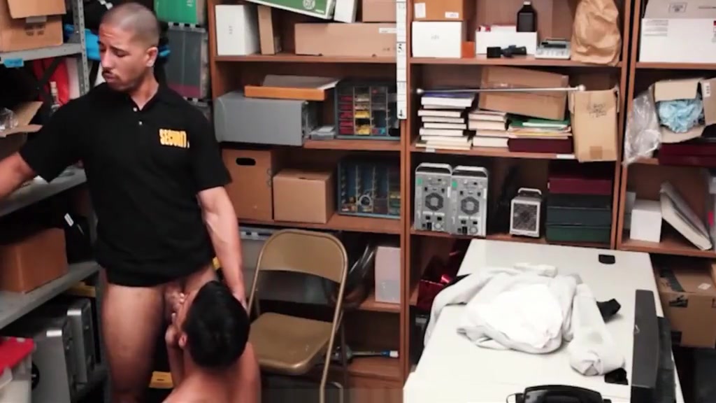 Twink Caught Flashing People In Mall Fucked By Black Gay Security Officer