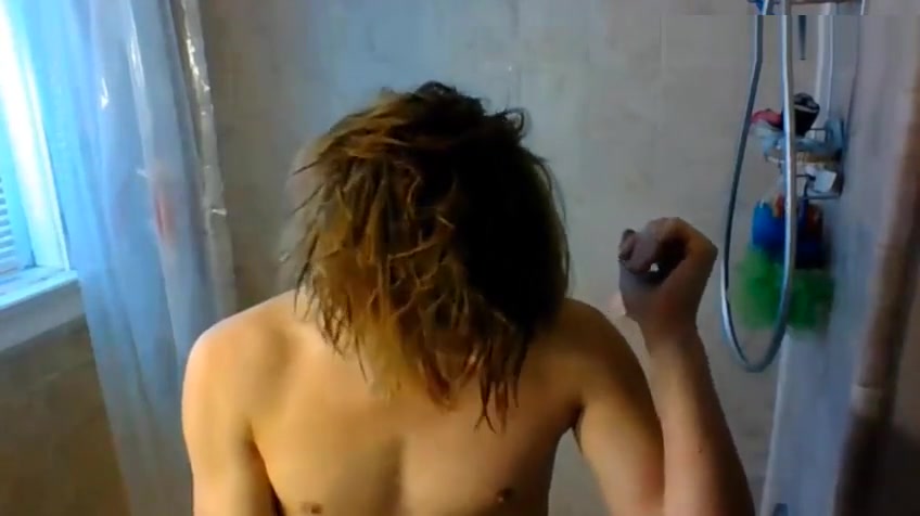 Cute Blond Plays In The Shower