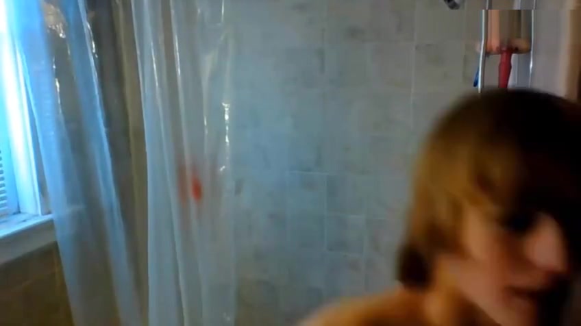 Cute Blond Plays In The Shower