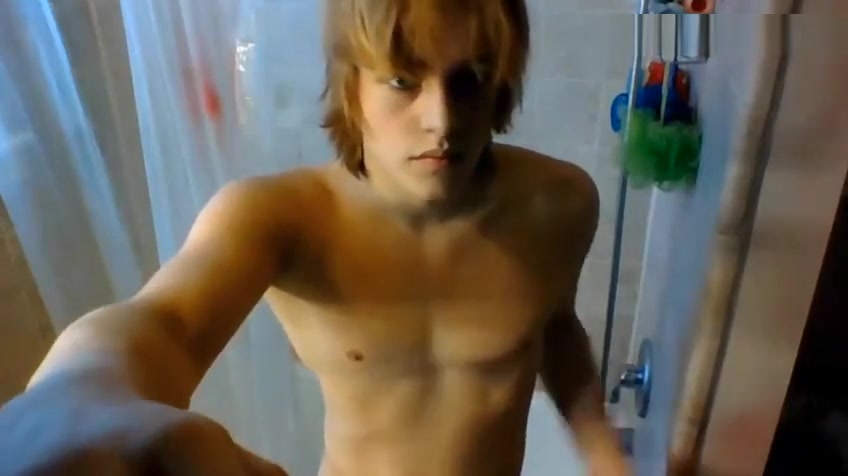 Cute Blond Plays In The Shower