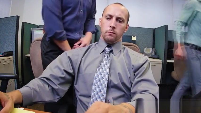 Office stud joins jock to fuck gays ass