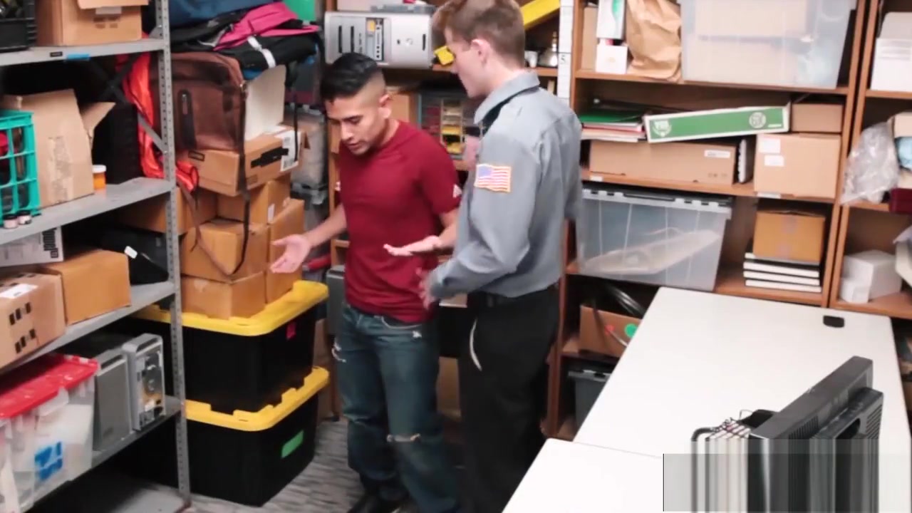 Young Latino devastated by security officers bare fat dick