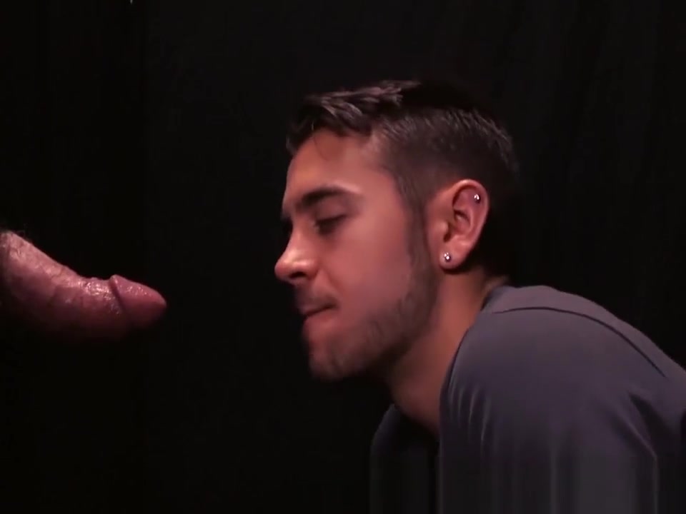 Hot glory hole blowjob and deepthroat with twink and Step daddy