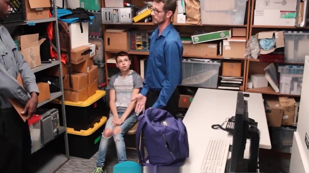 Shoplifting Twink And His Step dad Fucked By Black Security Officer