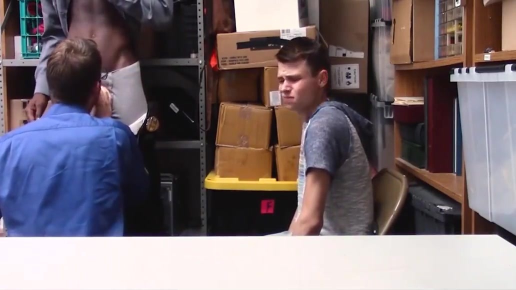 Shoplifting Twink And His Step dad Fucked By Black Security Officer