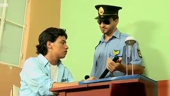 Prisoner twink Lorenzo fucks anally horny officer Bruno