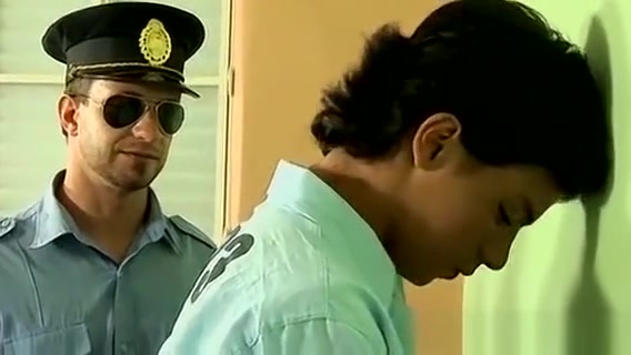 Prisoner twink Lorenzo fucks anally horny officer Bruno