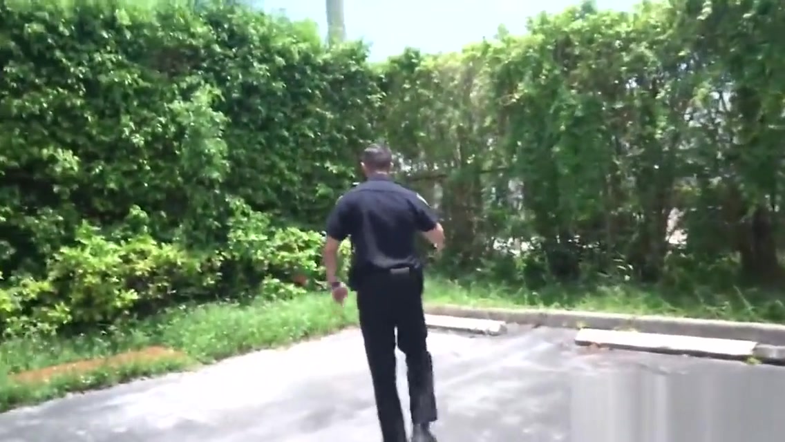 Cute thief is chased down to a lonely alley and banged by horny gay officers