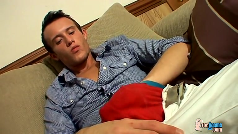 Licking Cum From His Own Feet! - Hayden Borne