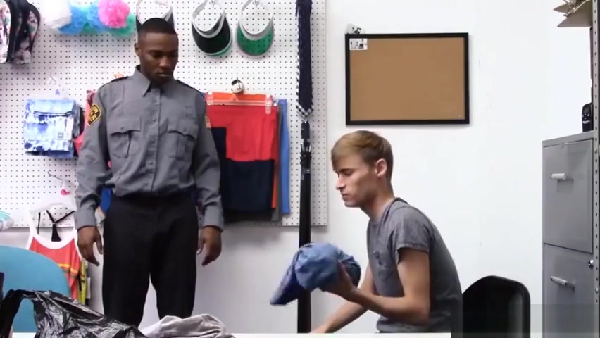 Twink Barebacked By Black Security Officer