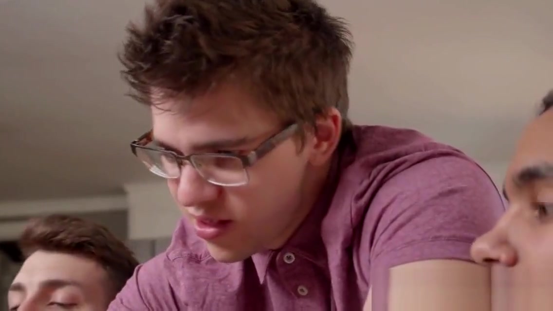 Straight guy joins gay roommates for threesome fucking