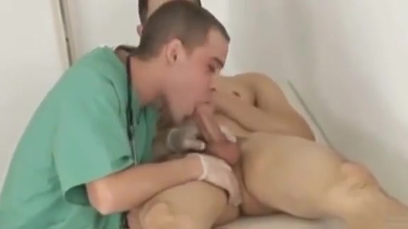 Young and doctor anal bareback sex in office