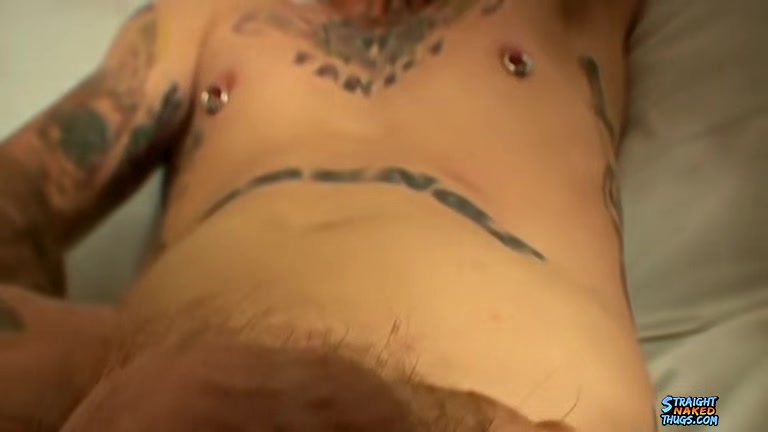 Straight Naked Tattooed Alpha Male Cums - Holes
