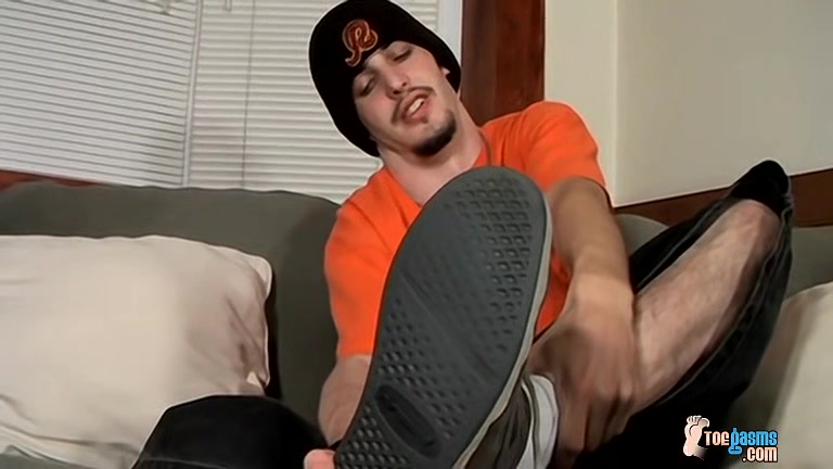 A Cock Rubbing Foot Show - Axel