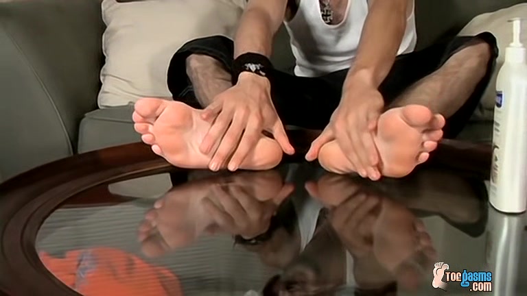 A Cock Rubbing Foot Show - Axel