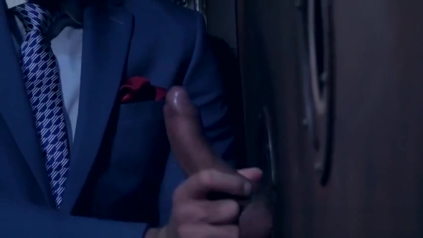 Classy hunk sucks a gloryhole cock before being hammered