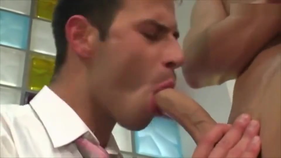 Bareback Spit Roasting - Office Sex