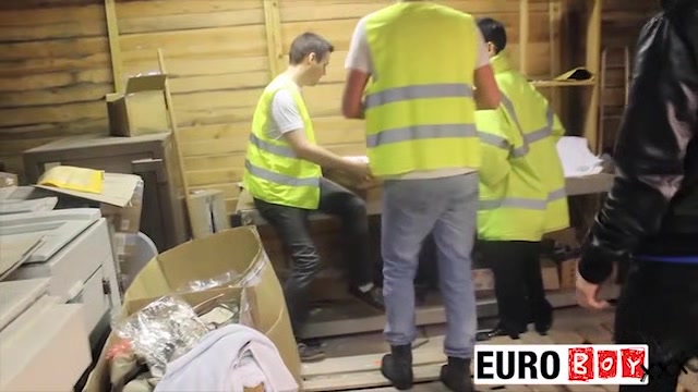 Cock Sucking Orgy In Warehouse - Aaron Aurora, Aiden Jason & Skye Romeo
