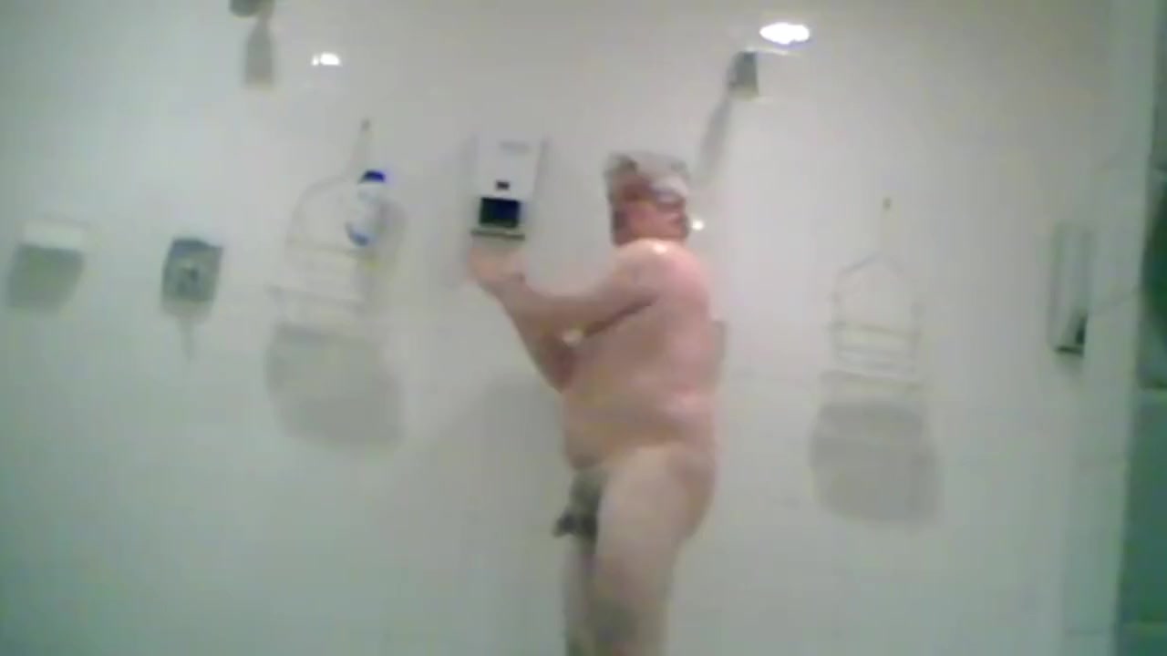 Hot Step dad showering at work