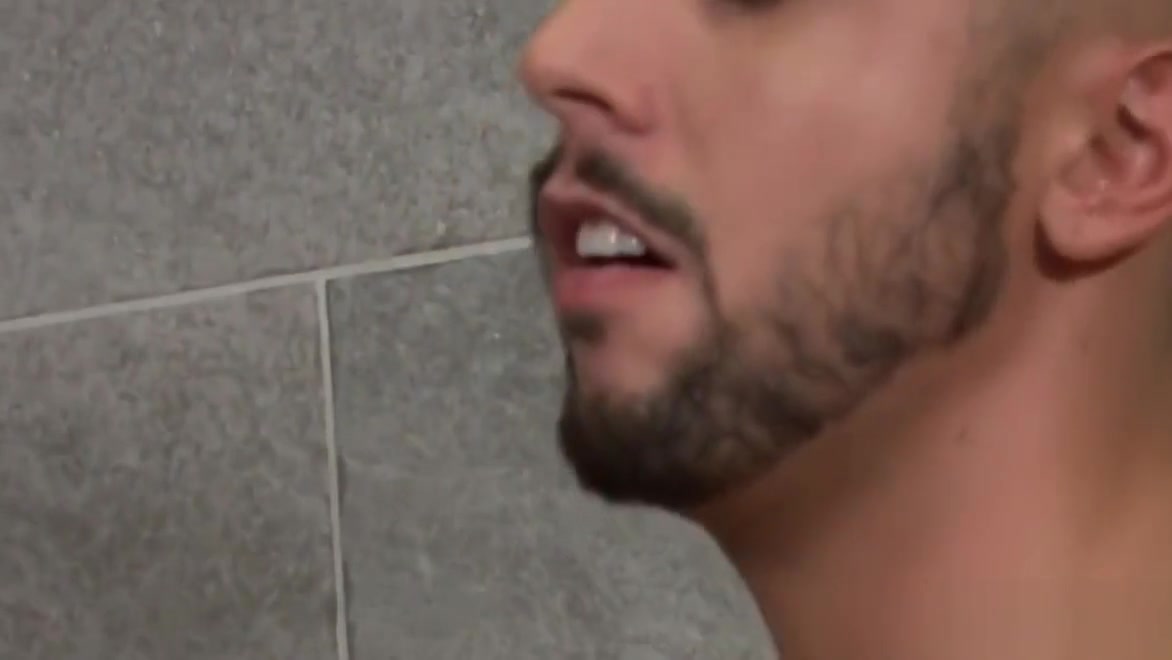 Handsome hairy men make love in the shower