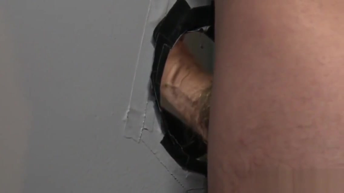 Stud rides gloryhole cock and gives head