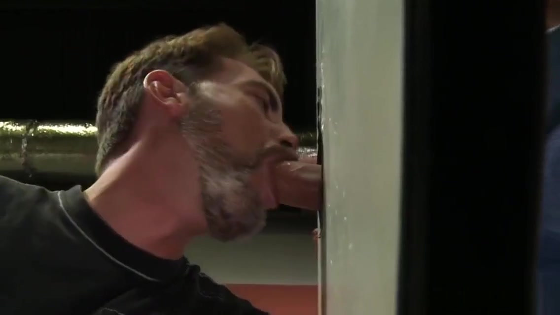 Stud rides gloryhole cock and gives head