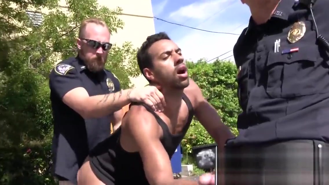 Suspect is pulled out of spa and banged by gay officers