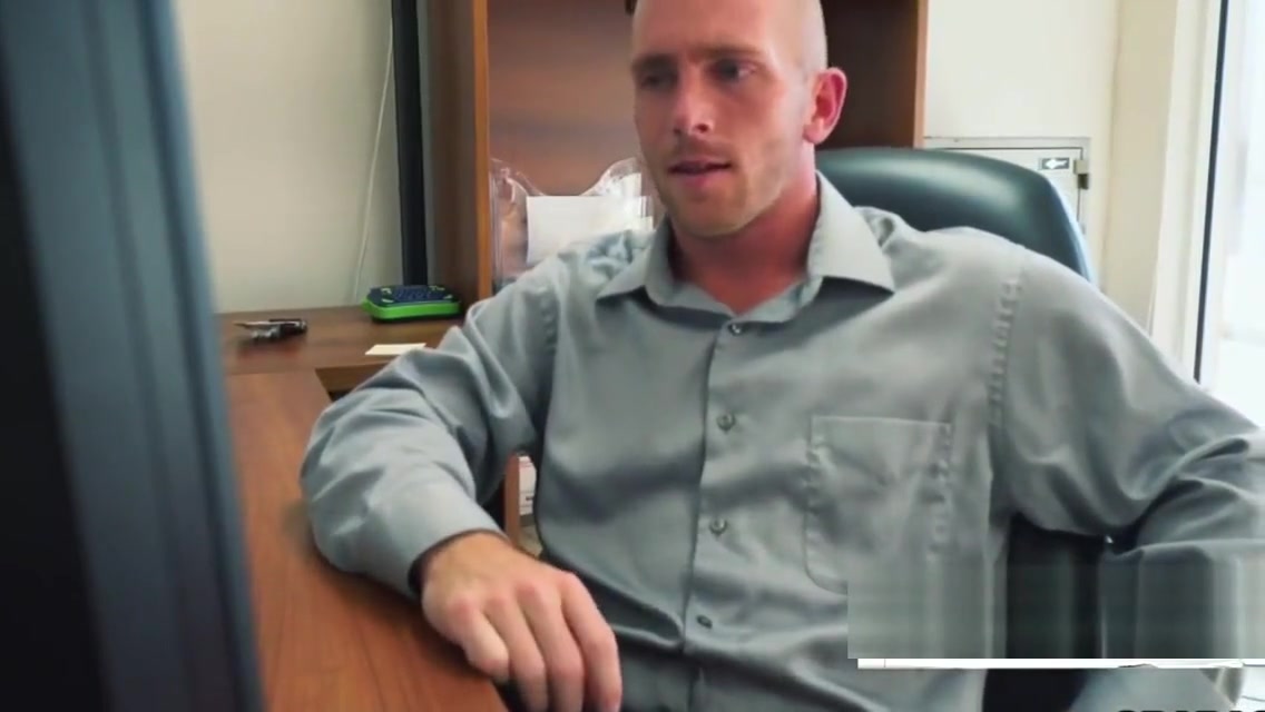Queer stud gives head in the office to gay in POV