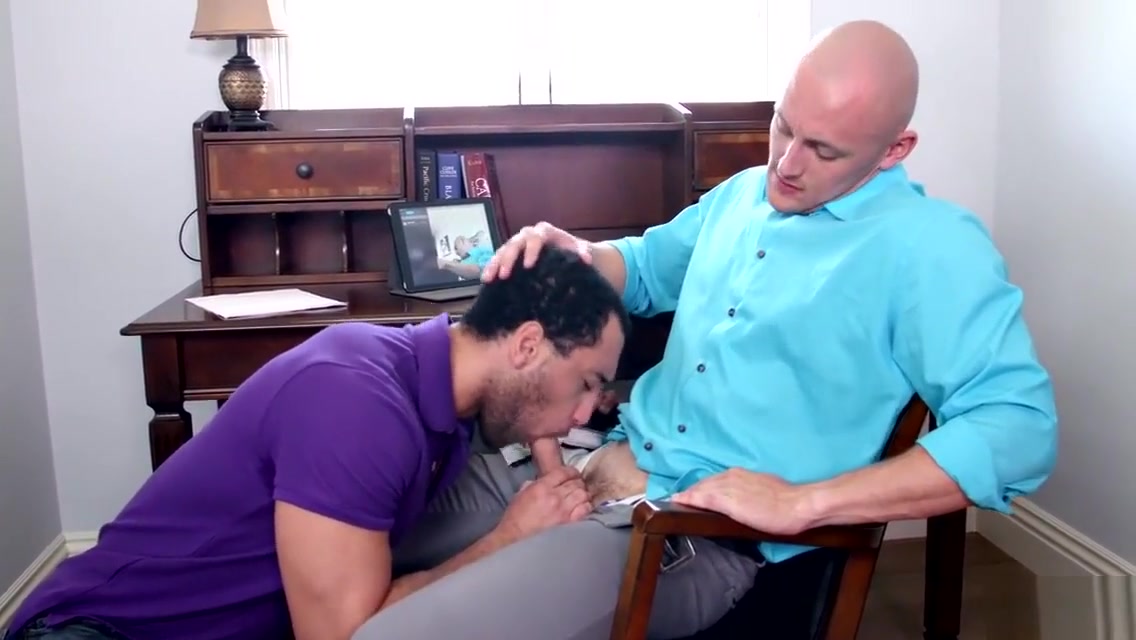 Stress relief gay sex in the office