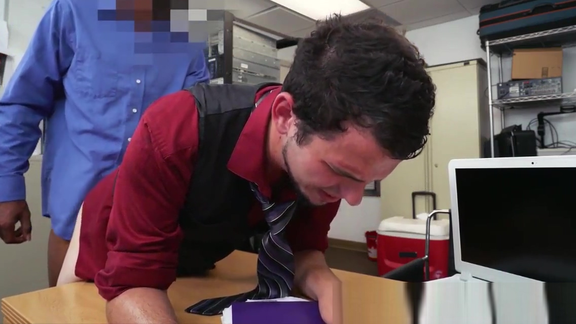 Office jock bent over desk for anal