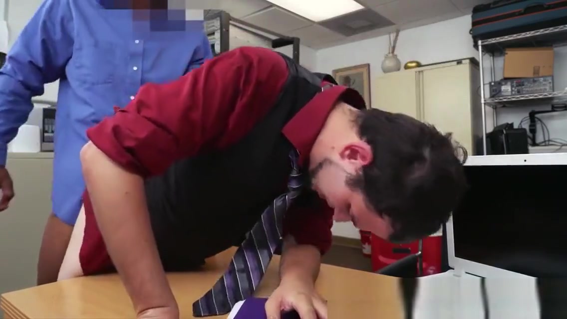 Office jock bent over desk for anal