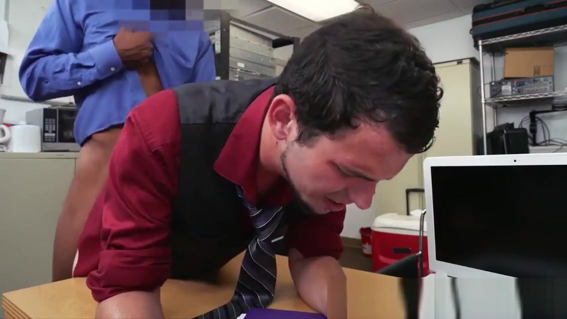Office jock bent over desk for anal