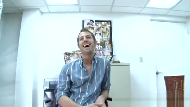 Homosexual strips naked at a gay casting