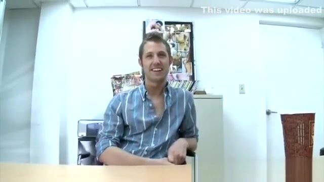 Homosexual strips naked at a gay casting