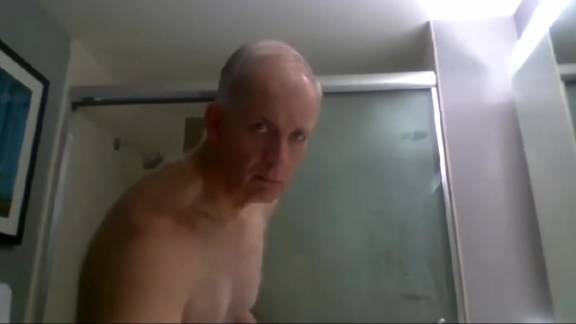 Step daddy takes a shower in a hotel