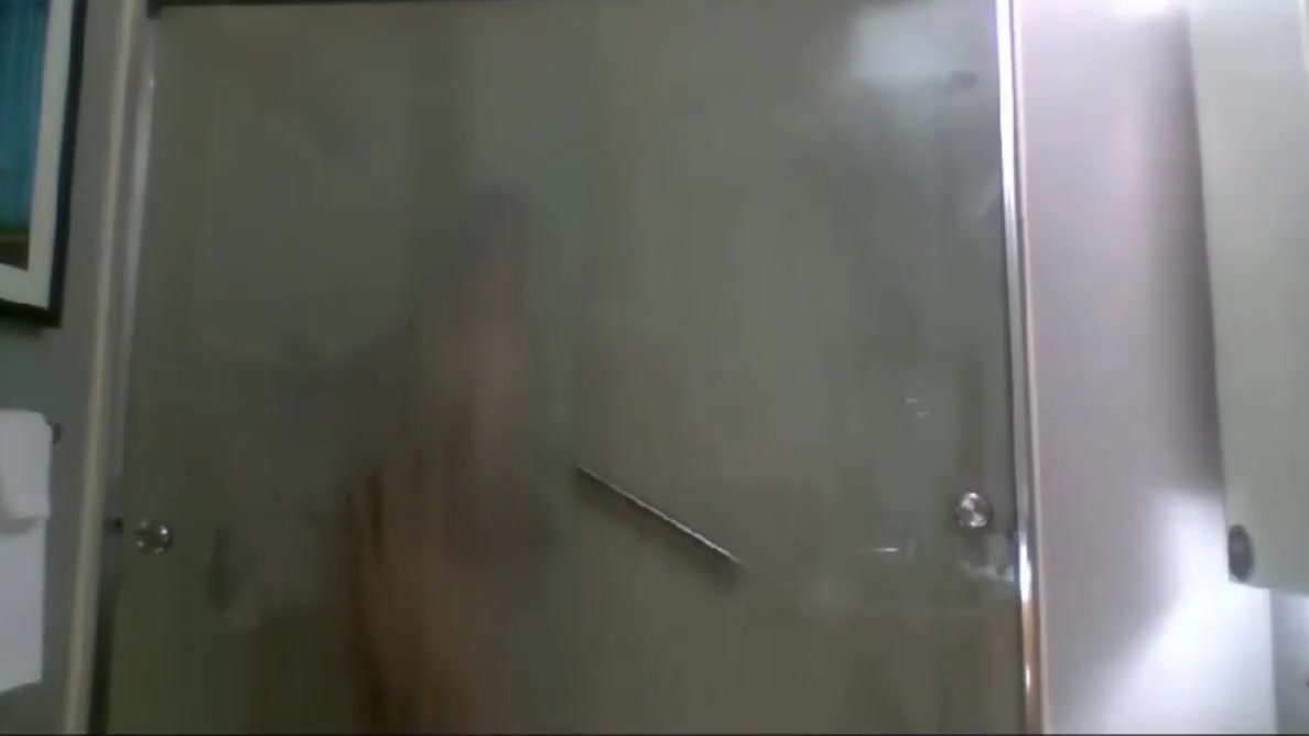Step daddy takes a shower in a hotel