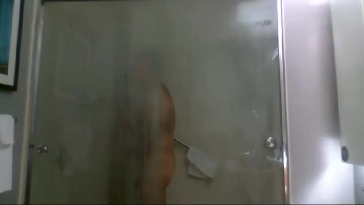 Step daddy takes a shower in a hotel