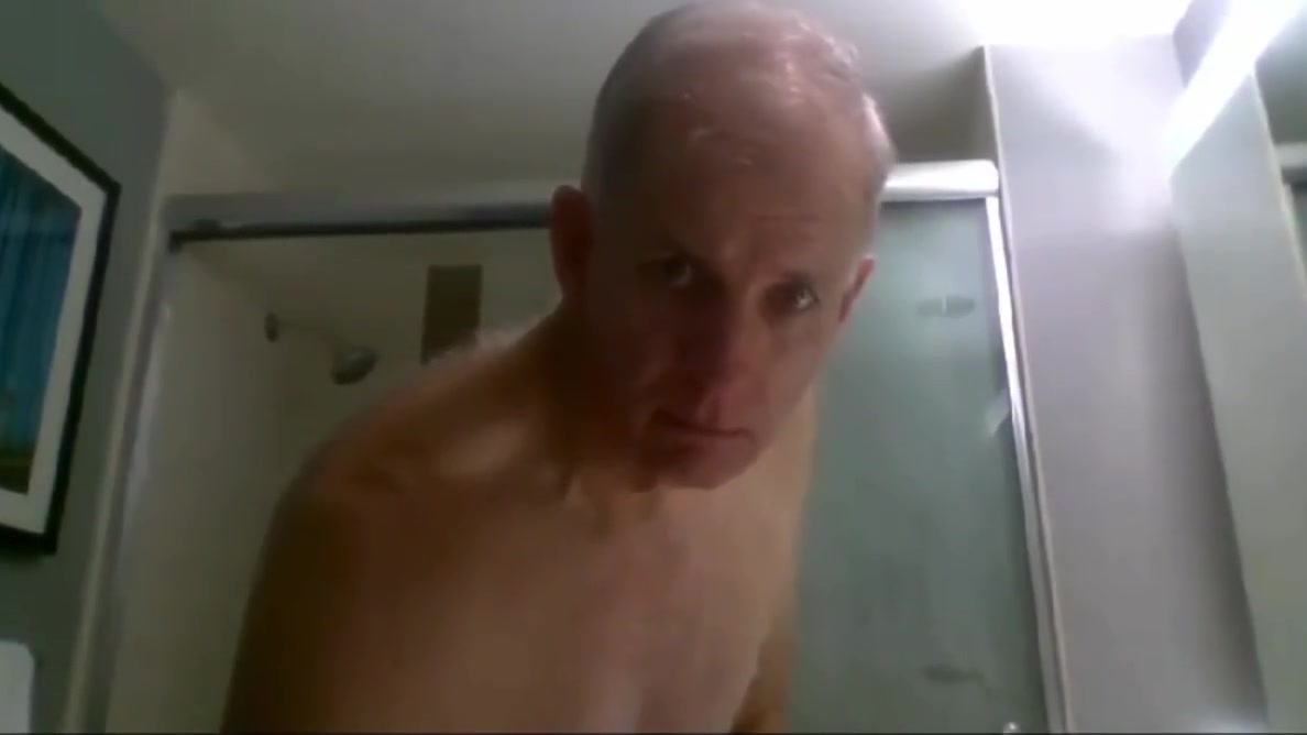 Step daddy takes a shower in a hotel