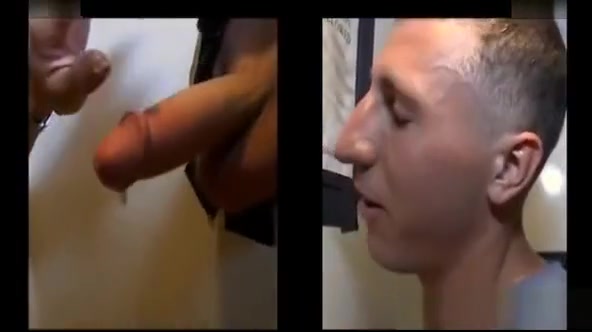 Gay blowjob for straight guy in secret gloryhole