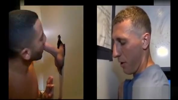 Gay blowjob for straight guy in secret gloryhole