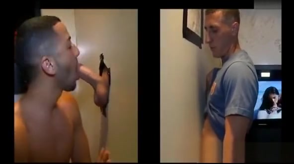 Gay blowjob for straight guy in secret gloryhole