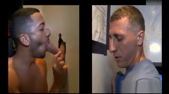 Gay blowjob for straight guy in secret gloryhole