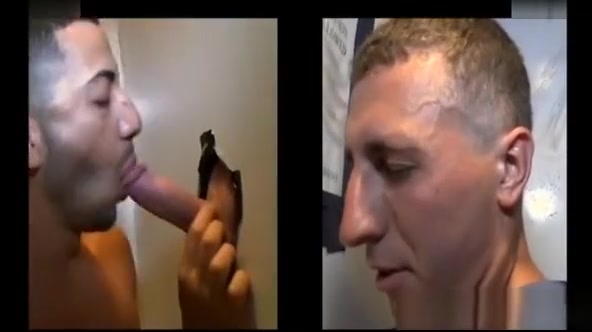 Gay blowjob for straight guy in secret gloryhole