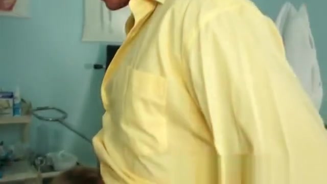 Sexy bisexual doctor checks couple genitals