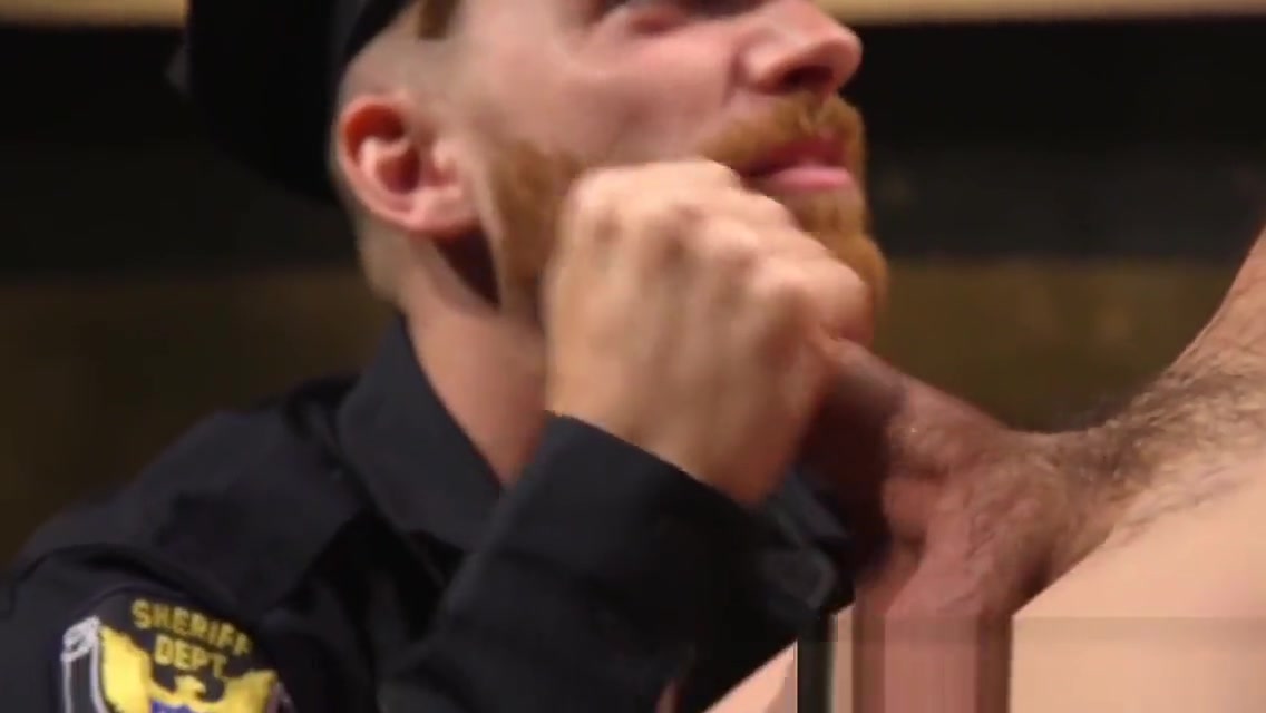 BDSM dominating officer edging bound sub