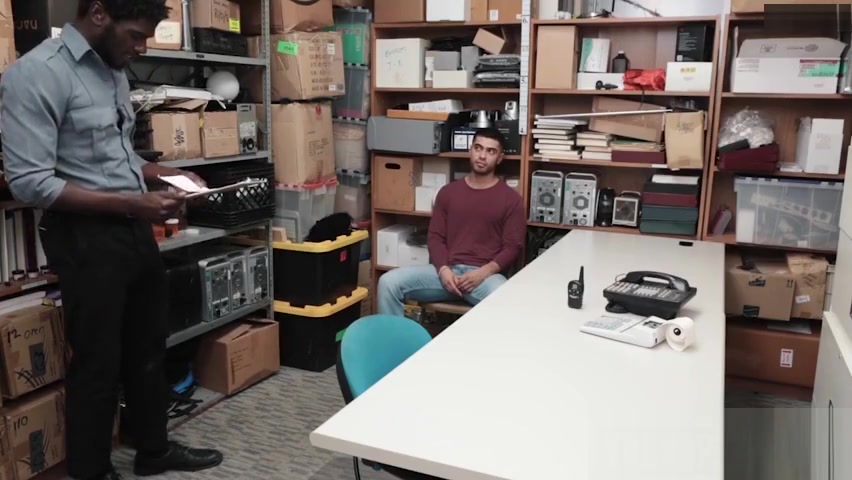 Black officer does a body search on a gay teen 18+ suspect