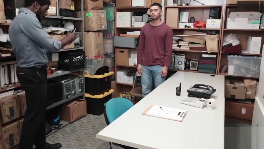 Black officer does a body search on a gay teen 18+ suspect