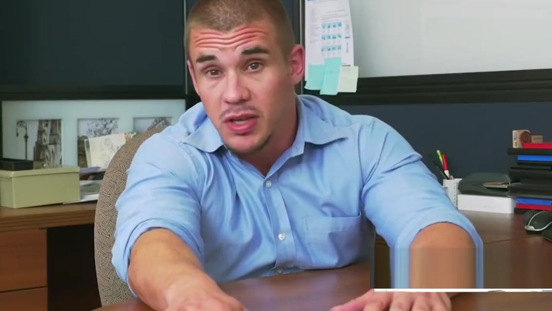 KINKY manager fucks worker with a FAT DILDO