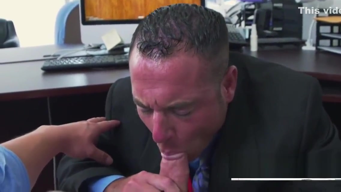 KINKY manager fucks worker with a FAT DILDO